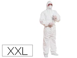 Deltaplus Traje de seguridad con capucha color blanco talla XXL