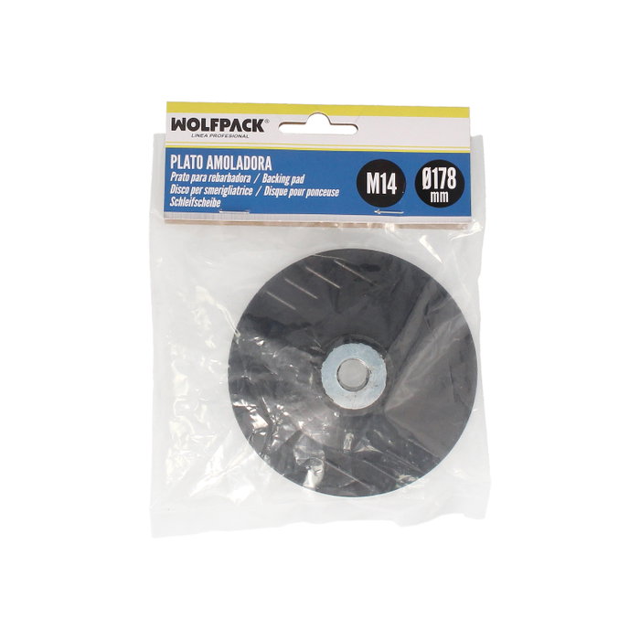 WOLFPACK LINEA PROFESIONAL Plato Amoladora Nylon Ø 178 mm con Rosca M14 WOLFPACK LINEA PROFESIONAL Plato Amoladora Nylon Ø 178 mm con Rosca M14