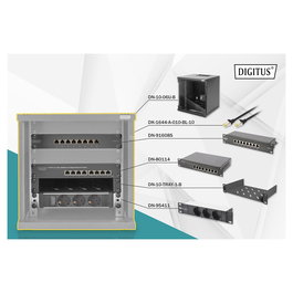 Digitus Bastidor de Pared de Red 6U, 30 kg, Negro, 312 x 300 mm, Bloqueo de Teclado, Rieles de Rack, 10 pulgadas