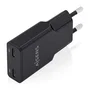 AISENS Cargador GaN Ultra Delgado 30W con 2 Puertos USB-C Negro