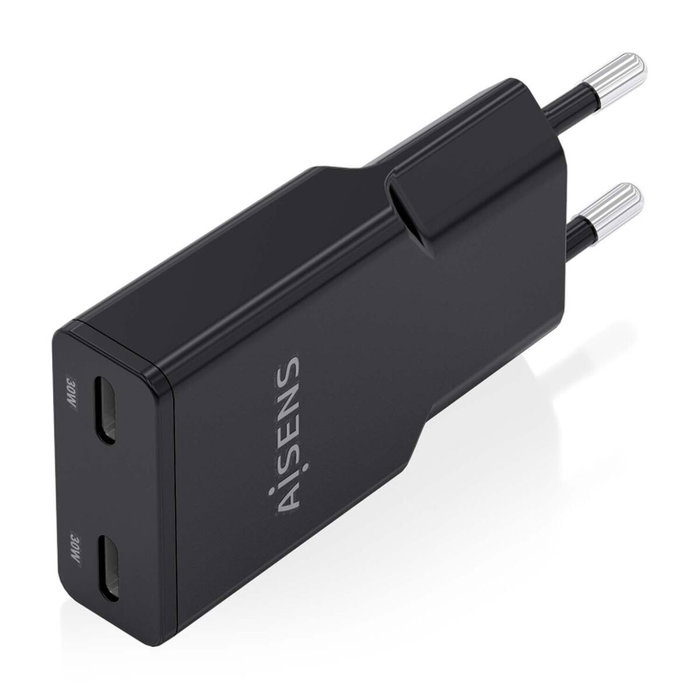 Aisens Cargador GaN Ultra Delgado 30W con 2x USB-C