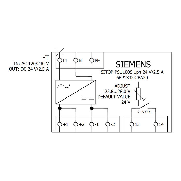 Siemens 6EP1332-2BA20 SITOP PSU100S 24V 2,5A