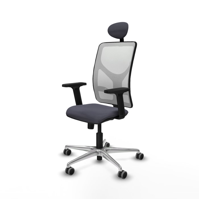PIQUERAS Y CRESPO Silla de oficina Motilla con mecanismo Sincro, Gris oscuro y Blanco