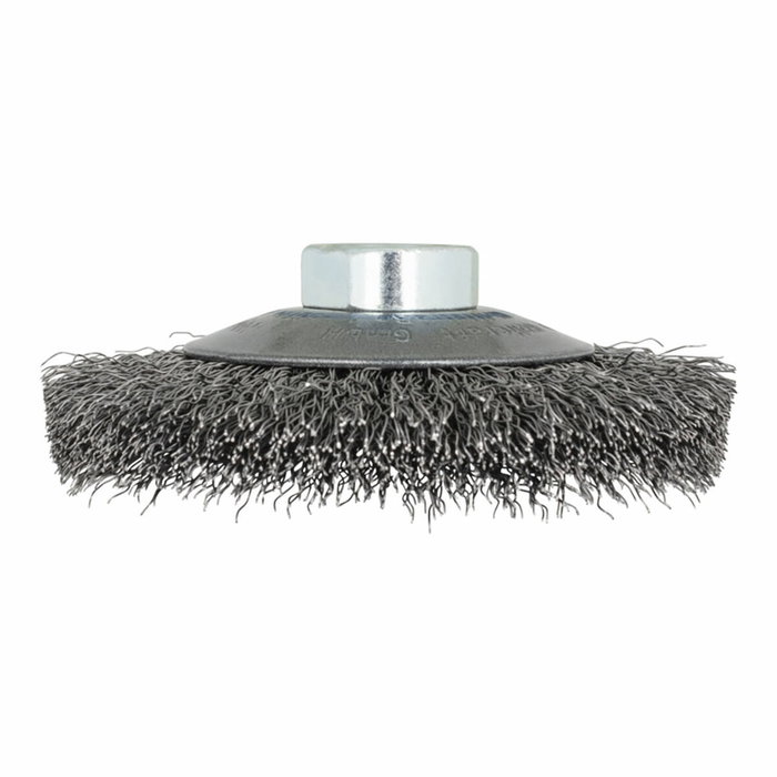 Wolfcraft Cepillo cónico de alambre de acero, rosca M14, ø100 x 15 mm