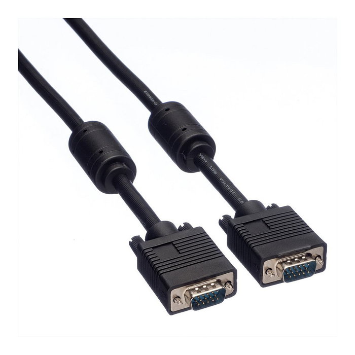 ROLINE Cable VGA Monitor 3m HD15 (D-Sub) Macho a Macho con Ferritkern y DDC, Color Negro, Ref. 11.04.5653 ROLINE Cable VGA Monitor 3m HD15 (D-Sub) Macho a Macho con Ferritkern y DDC, Color Negro, Ref. 11.04.5653