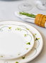 Hermia DNR0068 Juego de Platos de Servicio en Porcelana Blanca Elegante para Mesa, 27x27x2 cm (6 Piezas)