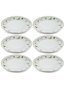 Hermia DNR0068 Juego de Platos de Servicio en Porcelana Blanca Elegante para Mesa, 27x27x2 cm (6 Piezas)