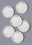 Hermia DNR0068 Juego de Platos de Servicio en Porcelana Blanca Elegante para Mesa, 27x27x2 cm (6 Piezas)