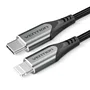 Vention Cable USB-C a Lightning 2m MFi Certificado - Nylon Trenzado, Aluminio, 480 Mbps, 3A para iPhone, iPad, Carga Rápida y Sincronización de Datos