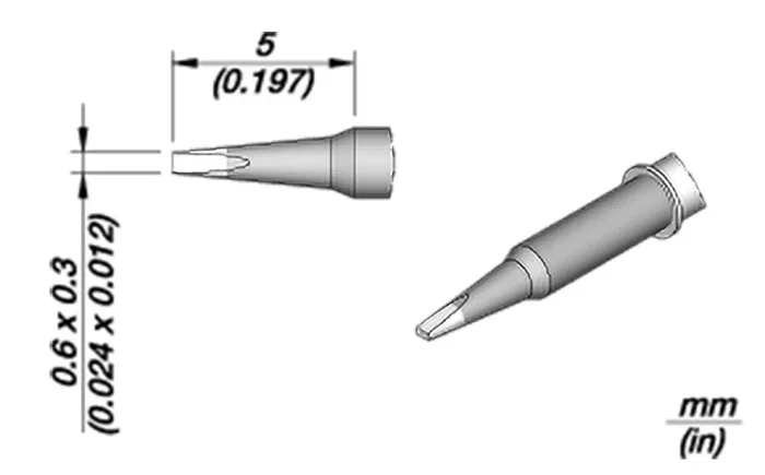 JBC TOOLS Punta de soldadura tipo destornillador Nano 0,6x0,3mm