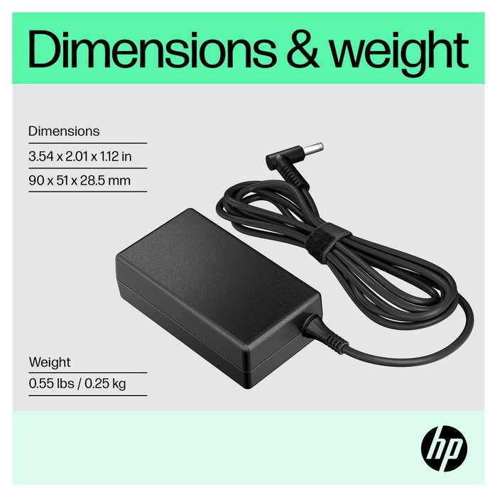HP Adaptador de CA inteligente de 65 W para portátil, Negro HP Adaptador de CA inteligente de 65 W para portátil, Negro