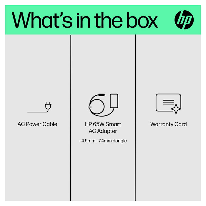 HP Adaptador de CA inteligente de 65 W para portátil, Negro HP Adaptador de CA inteligente de 65 W para portátil, Negro