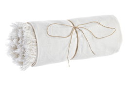 DKD Home Decor Plaid Multiusos Crema 230x260 cm