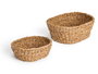 Giftdecor Set 2 Cestos Ovalados 28x22 cm Alga de mar Marron (Set de 12)