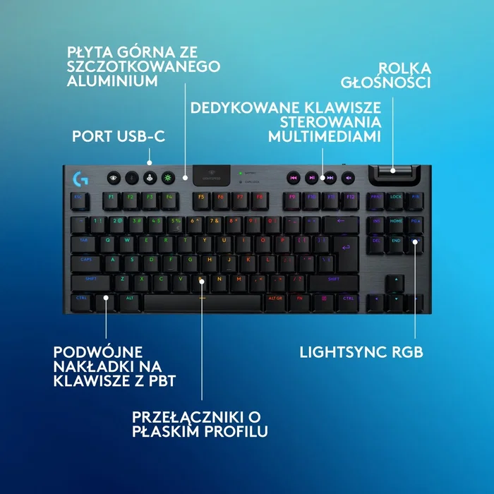 Logitech G915 X Lightspeed TKL Teclado Mecánico Táctil Negro