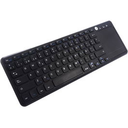 Coolbox Teclado Inalámbrico COO-TEW01-BK con Touchpad Multitáctil, 78 Teclas, Conexión USB 2.4GHz para PC, Portátil, SmartTV, Windows, Mac, Linux, Incluye Receptor