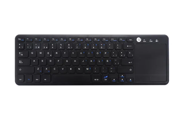 CoolBox CoolTouch Teclado Inalámbrico 2.4GHz Universal QWERTY Español Negro con Touchpad Multitáctil para Smart TV, PC, Mac, Linux