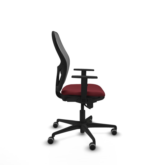 PIQUERAS Y CRESPO Silla de oficina Jorquera con mecanismo Sincro, similpiel granate y malla gris PIQUERAS Y CRESPO Silla de oficina Jorquera con mecanismo Sincro, similpiel granate y malla gris