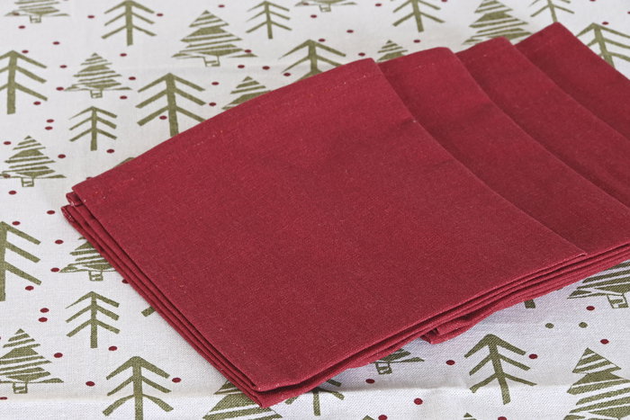 DKD Home Decor Mantel Navidad Alpina 250 x 150 cm Set de 9 Verde Blanco Algodón y Poliéster con Árboles