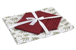 DKD Home Decor Mantel Navidad Alpina 250 x 150 cm Set de 9 Verde Blanco Algodón y Poliéster con Árboles