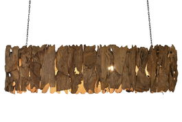 Lámpara de Techo Home ESPRIT Hierro madera de teca 160 x 30 x 40 cm