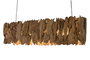 DKD Home Decor Lámpara Techo 30 x 40 x 160 cm Teca y Hierro Hecho a Mano