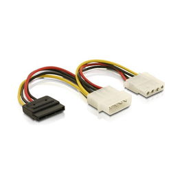 DeLOCK Inter. Adapter Power4Pin 5,25 ->SAT - Adaptador de corriente para unidades ópticas y discos duros