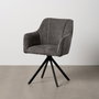 Silla Brazos Gris Oscuro Tejido-Metal 58 X 58 X 83 cm (Set de 2)