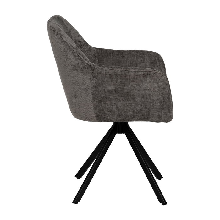 Silla Brazos Gris Oscuro Tejido-Metal 58 X 58 X 83 cm (Set de 2)