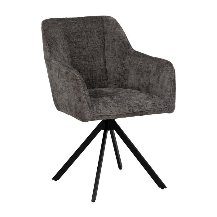 Silla Brazos Gris Oscuro Tejido-Metal 58 X 58 X 83 cm (Set de 2)