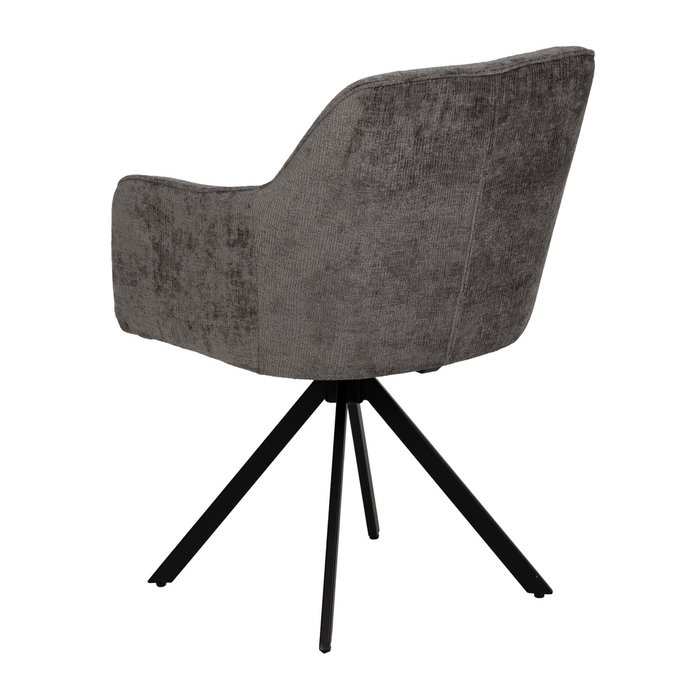 Silla Brazos Gris Oscuro Tejido-Metal 58 X 58 X 83 cm (Set de 2)