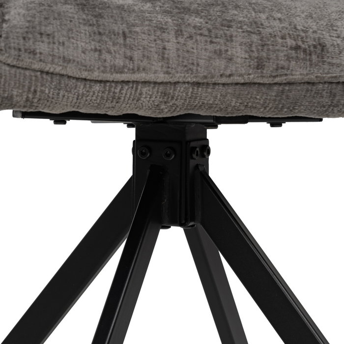 Silla Brazos Gris Oscuro Tejido-Metal 58 X 58 X 83 cm (Set de 2)