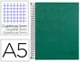 Liderpapel Cuaderno Espiral A5 Micro Papercoat Tapa Forrada 140 Hojas Cuadro 5mm Banda Verde