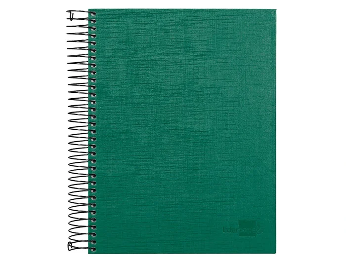 Liderpapel Cuaderno Espiral A5 Micro Papercoat Tapa Forrada 140 Hojas Cuadro 5mm Banda Verde Liderpapel Cuaderno Espiral A5 Micro Papercoat Tapa Forrada 140 Hojas Cuadro 5mm Banda Verde