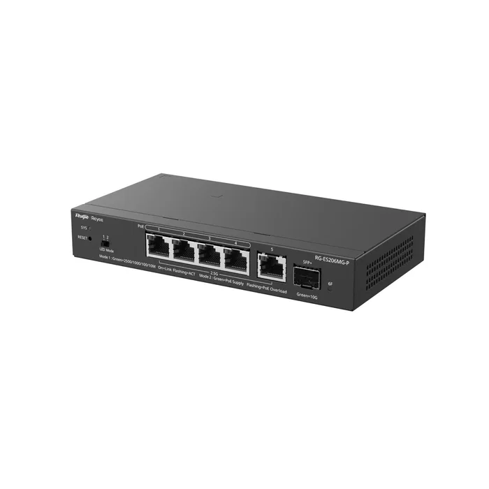 Ruijie Networks RG-ES206MG-P Switch Gestionado L2 2.5G con PoE de 70W