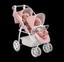 Muñecas Arias Coche Gemelar Universe 45x70x73 cm con Bolso, Altura Ajustable Manillar 47-77 cm, para Niños de +3 Años