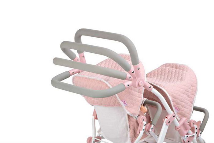 Muñecas Arias Coche Gemelar Universe 45x70x73 cm con Bolso, Altura Ajustable Manillar 47-77 cm, para Niños de +3 Años
