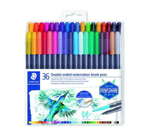 Staedtler Design Journey Estuche de 36 Rotuladores Acuarelables Doble Punta Staedtler Design Journey Estuche de 36 Rotuladores Acuarelables Doble Punta