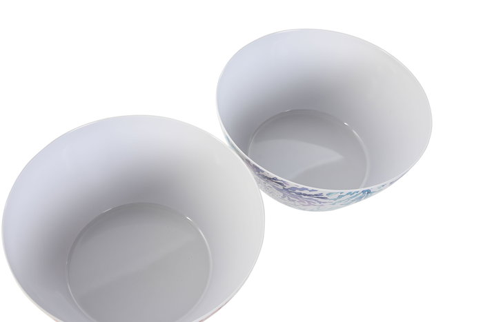 DKD Home Decor Ensaladera Mediterraneo Coral Verde Menta Melamina 25 x 12 x 25 cm (6 Unidades)