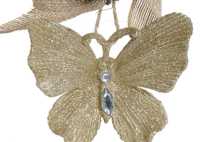 DKD Home Decor Decoración Colgante Mariposa Dorado PVC Surtido de 2