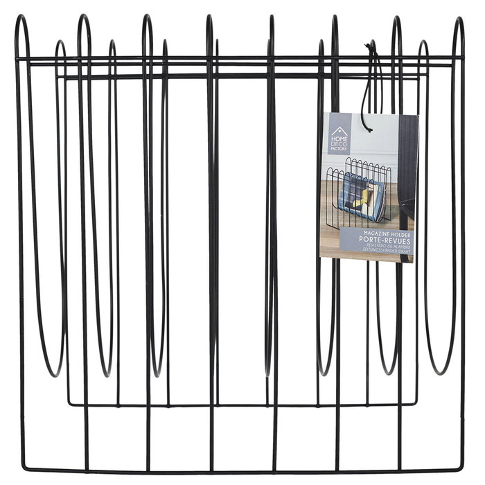 Home Deco Factory Revistero De Alambre Negro 32x26x33 cm