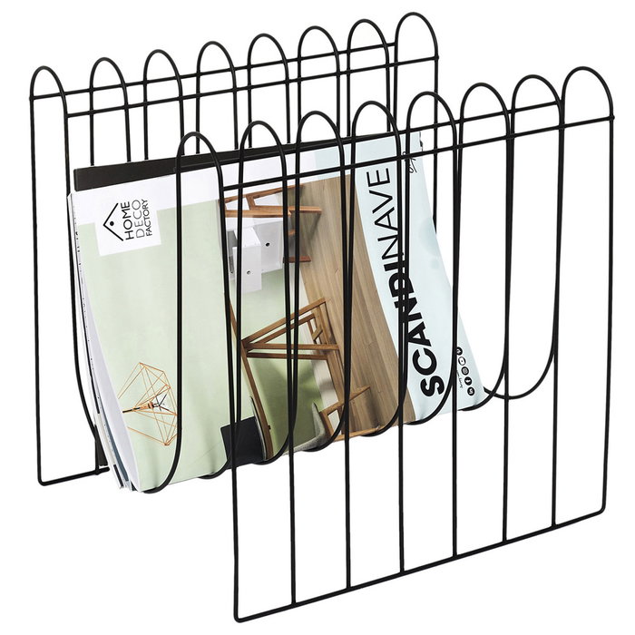 Home Deco Factory Revistero De Alambre Negro 32x26x33 cm