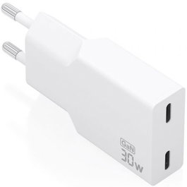 Aisens Cargador de Pared GaN Ultra Delgado 30W 2 Puertos USB-C PD3.0 PPS QC4.0 Blanco - Modelo A110-1003