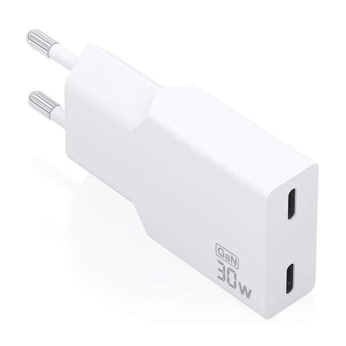 AISENS Cargador GaN 30W Ultra Delgado 2xUSB-C Blanco AISENS Cargador GaN 30W Ultra Delgado 2xUSB-C Blanco