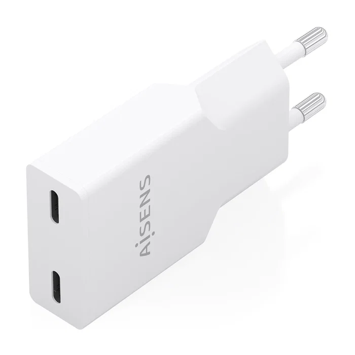 Aisens Cargador GaN 30W con 2x USB-C, Blanco