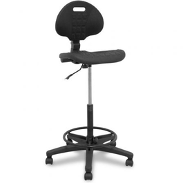 Piqueras Y Crespo Taburete Giratorio Oficina Nargo T31/ Negro, Contacto Permanente, Altura Ajustable, Sin Brazos, Base 5 Radios 715 mm, SITSTOP, Soport 120 kg, para Uso Intensivo 8h