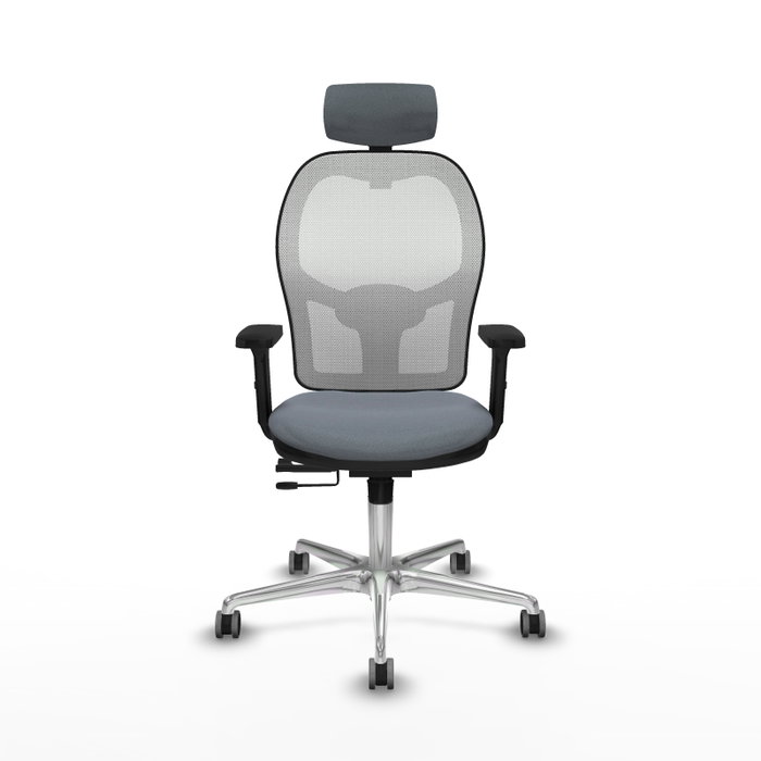 PIQUERAS Y CRESPO Silla de oficina Jorquera con mecanismo Sincro/Traslack, Gris y Blanco