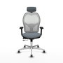 PIQUERAS Y CRESPO Silla de oficina Jorquera con mecanismo Sincro/Traslack, Gris y Blanco