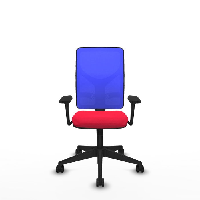 PIQUERAS Y CRESPO Silla de oficina Motilla con mecanismo Sincro, Rojo y Azul