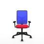 PIQUERAS Y CRESPO Silla de oficina Motilla con mecanismo Sincro, Rojo y Azul